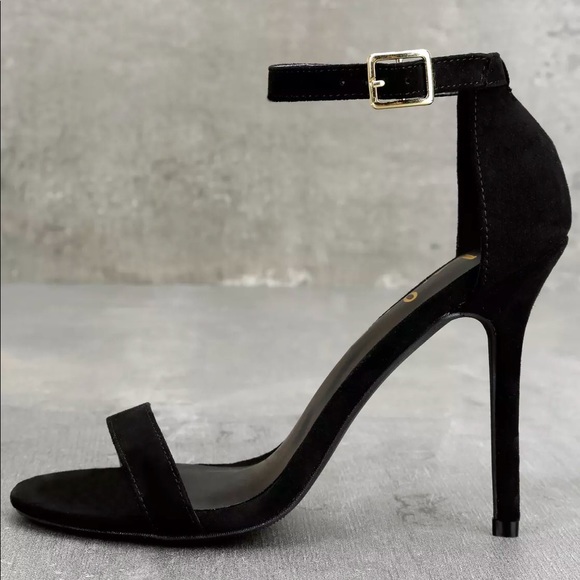 Black Single Strap Heels - Picture 2 of 3